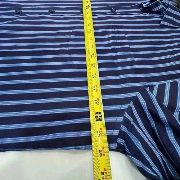 Bugatchi Uomo Button Down Shirt Classic Fit Striped Flip Cuff Mens Size XXL - Picture 8 of 12